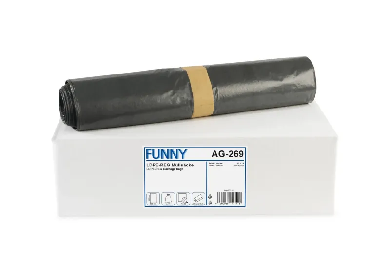  Müllsäcke 70 Liter blau LDPE-Regenerat  Typ 60 600x800 mm, 20x10 Rollen=200 Stück/Karton
