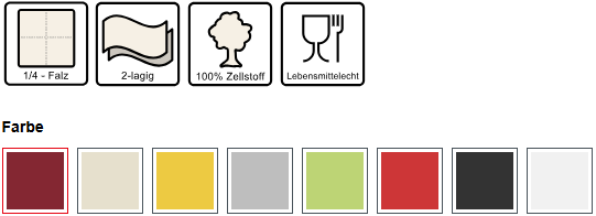 Servietten 24x24 cm 2-lagig 1/4-Falz Schwarz 3600 Stück/Karton