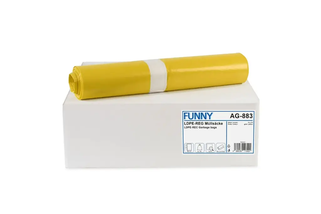 Funny 120 Liter LDPE-Regenerat Müllsäcke Gelb Typ 60 700x1100 mm 250 Stück/Karton