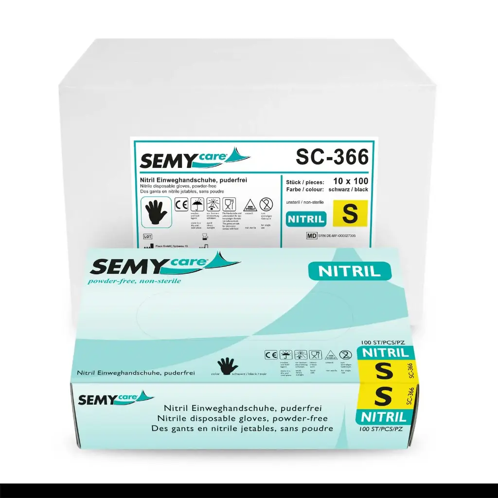  Nitril Einweghandschuhe Schwarz Puderfrei 10x100 Stück/Karton