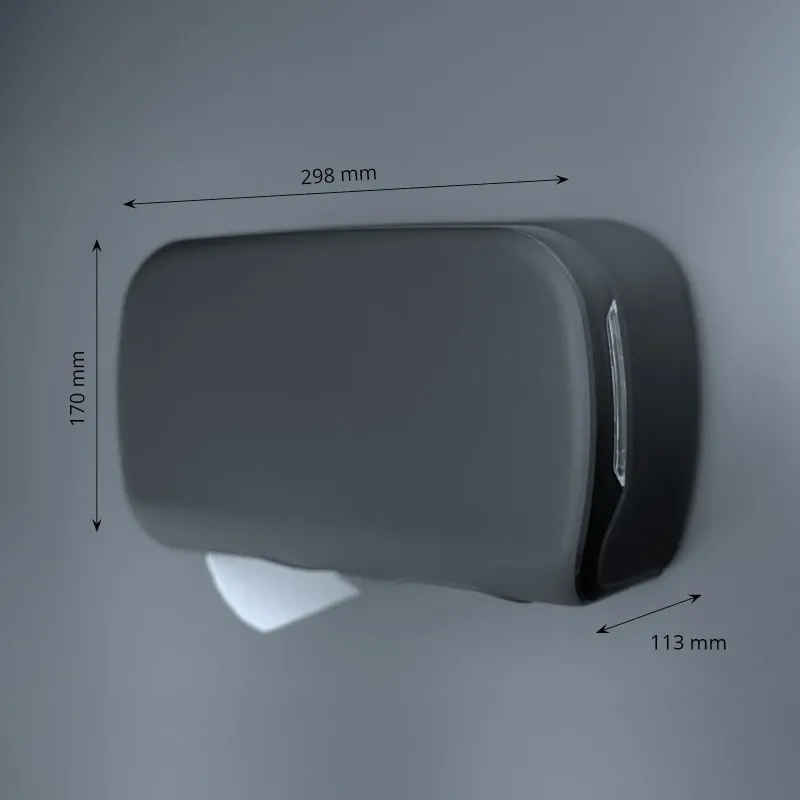 SemyTop Toilettenpapierspender für 2 Rollen Schwarz/Matt