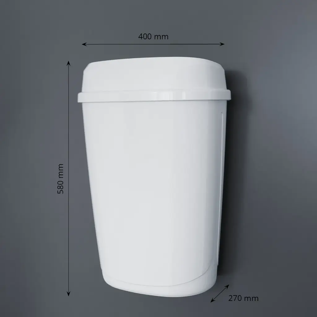 Abfallbehälter, 32 Liter, weiß 