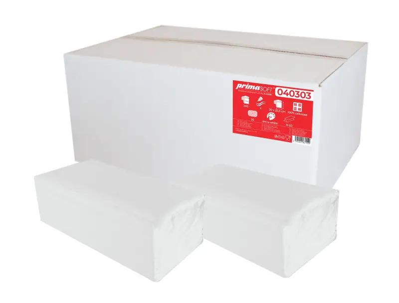  Gefaltetes Handtuch N 4000 Stück, 20x22,5, 2-lagig, ganz.