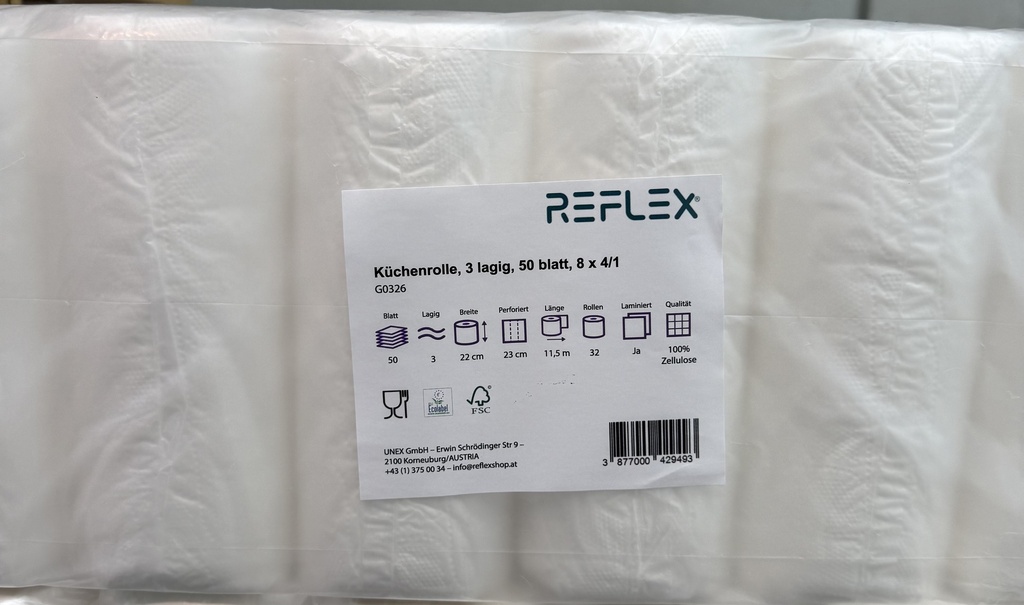  Küchenrollen,3-lagig,50Blatt weiß 32 Stück 