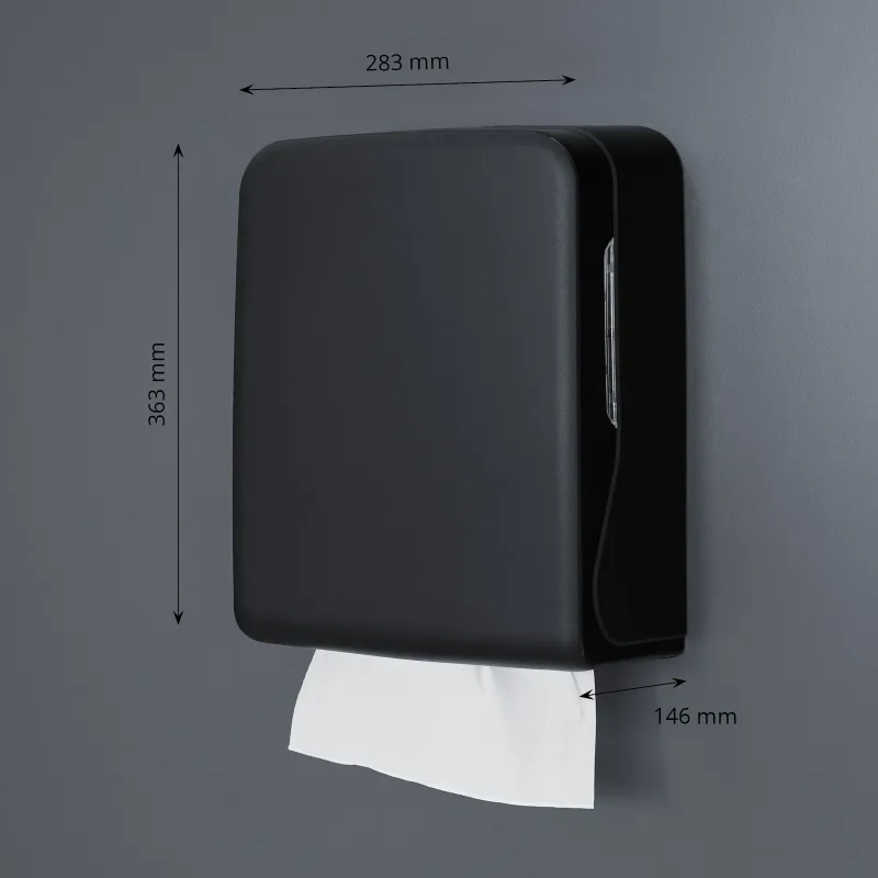 SemyTop Handtuchpapierspender, Maxi, für V-Falz, schwarz matt
