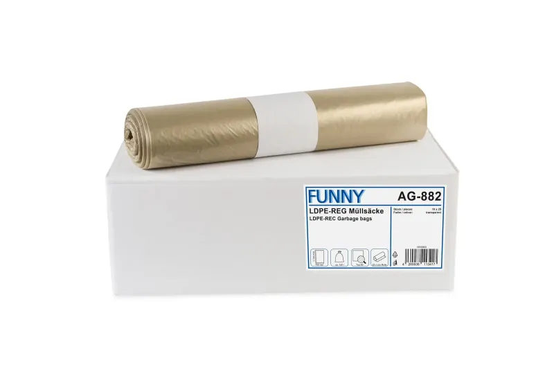  Müllsäcke, transparent,LDPE-Regenerat Typ 60, 120 l, 700 x 1.100 mm, 250 Stück