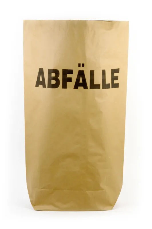  Papiermüllsäcke, 2-lagig, braun, 70l, 550x850+200mm, Druck "Abfälle", 25 Stück