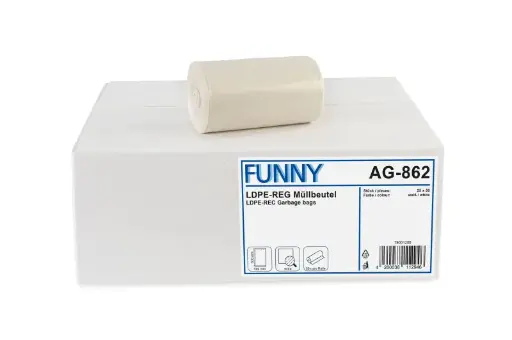 [AG862] Müllsäcke Weiß 30 Liter LDPE-Regenerat  Extra ca. 500x600 mm 1250 Stück/Karton