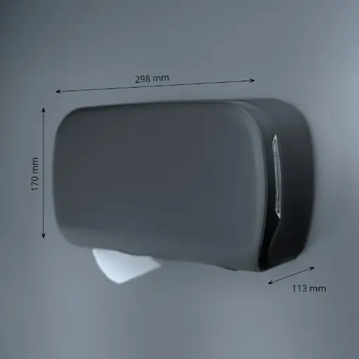 [St88565] Toilettenpapierspender für 2 Rollen Schwarz/Matt