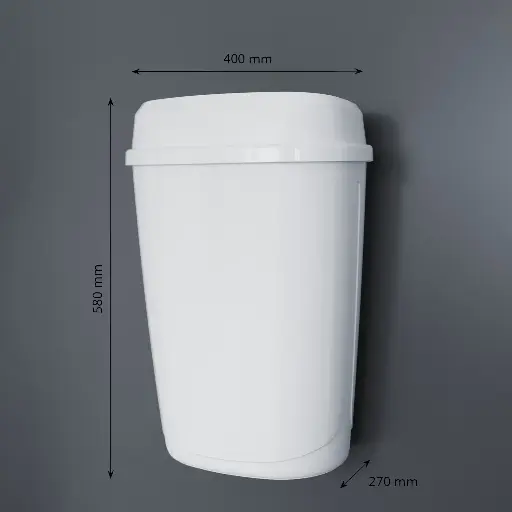[St88557] Abfallbehälter, 32 Liter, weiß 