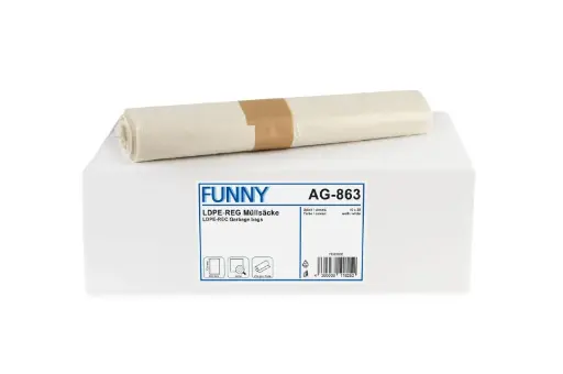 [Ag863] Müllsäcke Weiß  60 Liter LDPE-Regenerat  Extra 600x700 mm 250 Stück