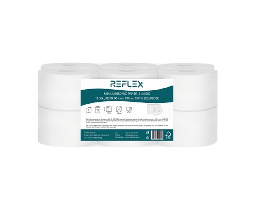 [G0309] Mini Jumbo Toilettenpapier Weiß 150 lfm 12 Stück/Pack.