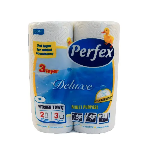 [080306] Perfex Küchenrollen, 2 Stück, 3-lagig, weiß 32 Stück