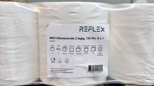 [G0318]  MIDI Allzweckrolle 2 lagig, 135 lfm  6 x 1